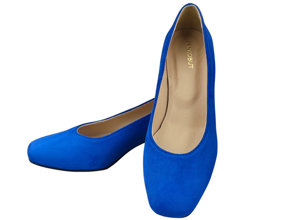 Comfortable Women's Shoes Pumps with Decorative Heel Natural Suede Leather 219 From ElitaBut