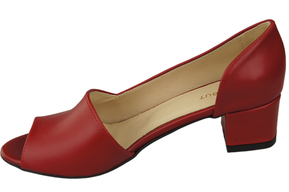 Obuwie Damskie Sandały Czerwone Skóra Naturalna 147 ElitaBut