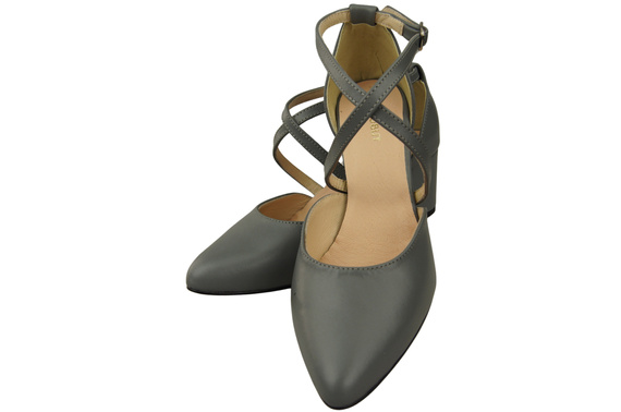Elegant Leather Sandals with Open Sides on a Stable Heel 218 ElitaBut