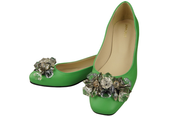 Women's Pumps with Crystals Flat Natural Leather 216 ElitaBut