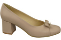 Women's Pumps with a Bow, Natural Leather and Low Heel 203 ElitaBut