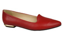 Obuwie Baleriny Damskie Lordsy Skóra Naturalna Czerwone 914 ElitaBut