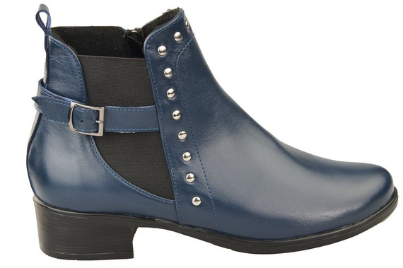 Obuwie Botki Damskie Skóra Naturalna Granat 136 ElitaBut