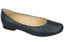 Obuwie Damskie Wygodne Baleriny Skóra Naturalna Granatowe 162 ElitaBut