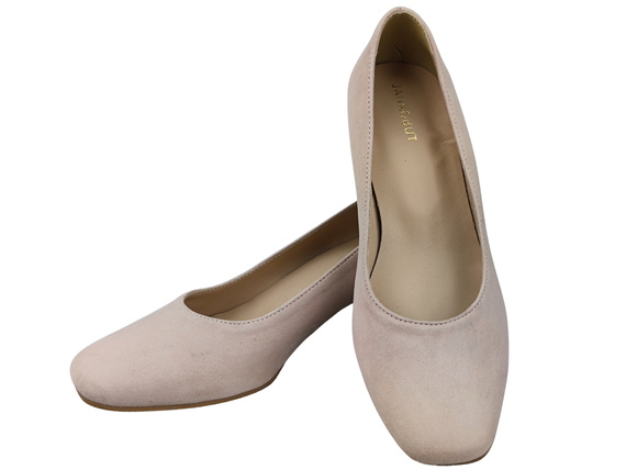 Comfortable Women's Shoes Pumps with Decorative Heel Natural Suede Leather 219 From ElitaBut