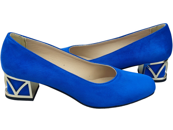 Comfortable Women's Shoes Pumps with Decorative Heel Natural Suede Leather 219 From ElitaBut