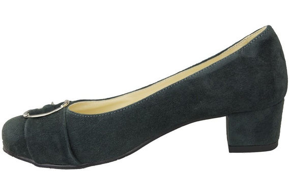 Obuwie Damskie Czółenka Grafit Skóra Naturalna Zamszowa 135 ElitaBut