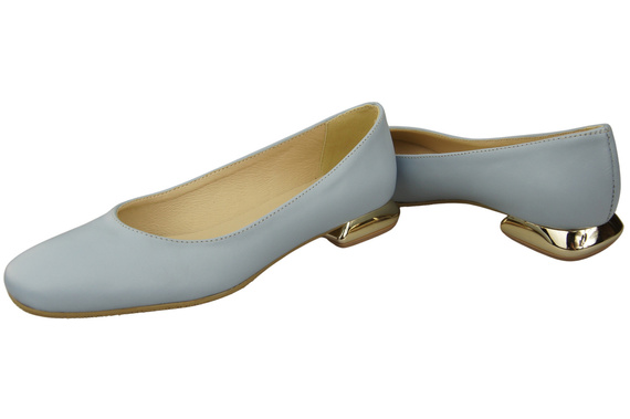 Flat Women's Shoes Pumps Decorative Heel Natural Leather 209 ElitaBut