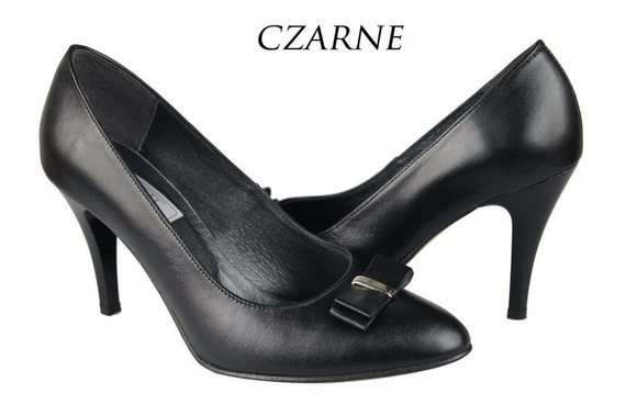 Obuwie Damskie Czółenka skóra naturalna Czarne 788 ElitaBut