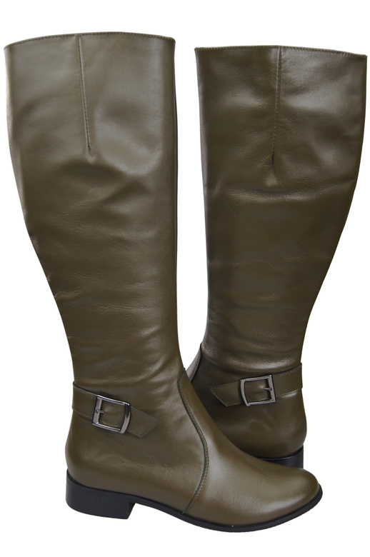 Women’s leather boots, lined officer boots, flat 225 ElitaBut