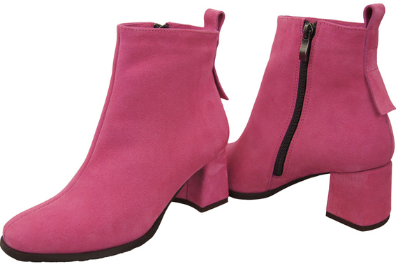 Women’s ankle boots in genuine suede leather, stable block heel, with zipper – 224 ElitaBut