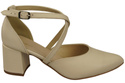 Elegant Leather Sandals with Open Sides on a Stable Heel 218 ElitaBut