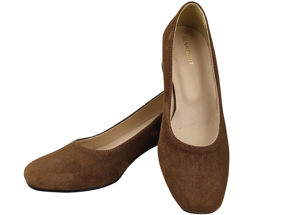 Comfortable Women's Shoes Pumps with Decorative Heel Natural Suede Leather 219 From ElitaBut