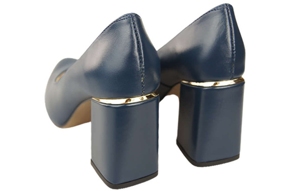 Obuwie Damskie Czółenka Granatowe Skóra naturalna 179 ElitaBut