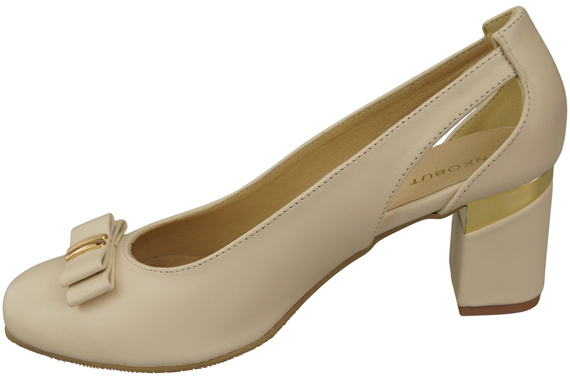 Shoes Women's pumps in Natural Leather with Decorative Heel 199 ElitaBut