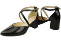 Elegant Leather Sandals with Open Sides on a Stable Heel 218 ElitaBut