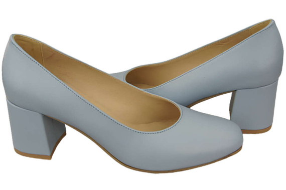 Obuwie Damskie Czółenka Skóra naturalna 171 Jasny Błękit ElitaBut
