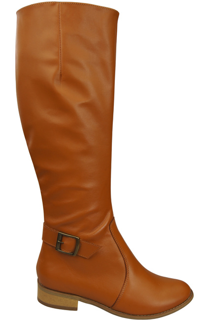 Women’s  leather boots, lined officer boots, flat 225 ElitaBut