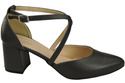 Elegant Leather Sandals with Open Sides on a Stable Heel 218 ElitaBut