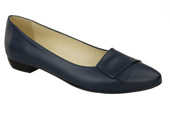 Obuwie Damskie Baleriny Granat skóra naturalna 988 ElitaBut
