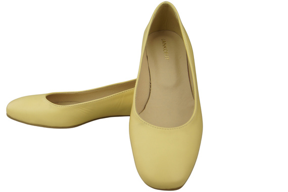 Flat Women's Shoes Pumps Decorative Heel Natural Leather 209 ElitaBut