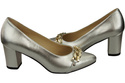 Classic Women's  Pumps Shoes made of Natural Leather with a Gold Decorative Chain 200 ElitaBut