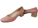 Comfortable Women's Shoes Pumps with Decorative Heel Natural Suede Leather 219 From ElitaBut