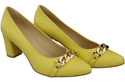 Classic Women's  Pumps Shoes made of Natural Leather with a Gold Decorative Chain 200 ElitaBut