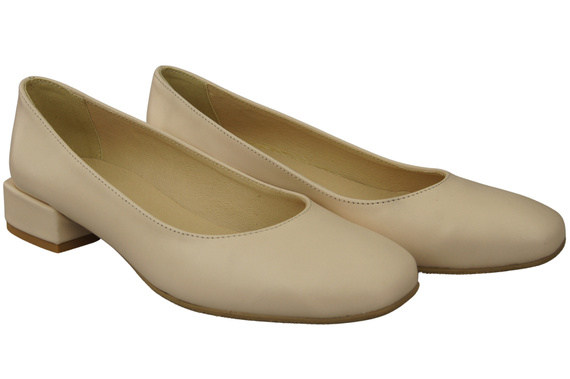 Comfortable Women's Shoes Flat Pumps, Natural Leather 204 ElitaBut