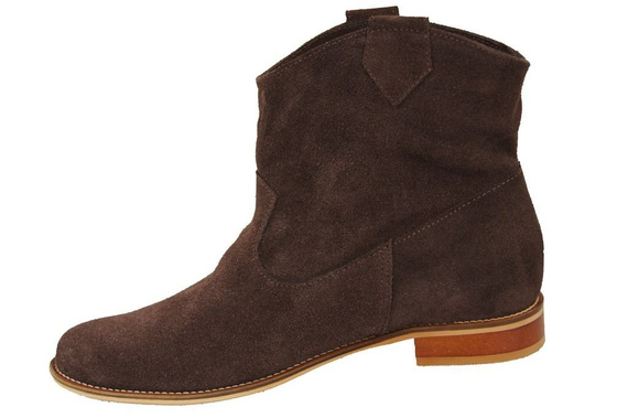 Obuwie Botki Damskie Czekolada Wiosna / Jesień skóra naturalna welurowa 132 L ElitaBut