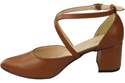 Elegant Leather Sandals with Open Sides on a Stable Heel 218 ElitaBut