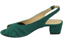 Obuwie Damskie Sandały  skóra naturalna zamszowa Malachitowe 991 ElitaBut