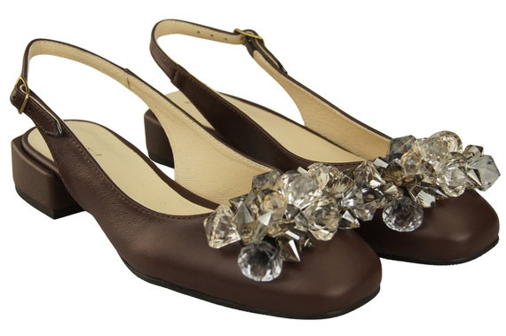 Women's Shoes Sandals with Crystals Natural Leather 215 ElitaBut