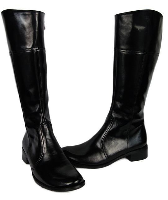 Obuwie Kozaki Damskie skóra naturalna Czarne Lakierowane 636 ElitaBut