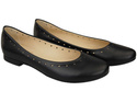 Obuwie Damskie Wygodne Baleriny Skóra Naturalna Czarne 162 ElitaBut