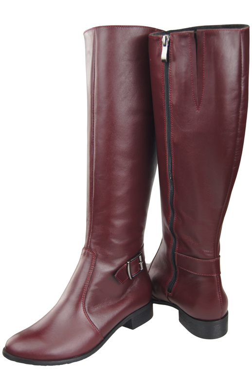 Women’s leather boots, lined officer boots, flat 225 ElitaBut