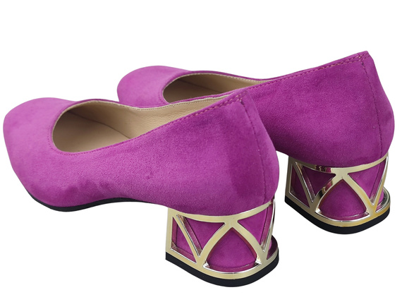 Comfortable Women's Shoes Pumps with Decorative Heel Natural Suede Leather 219 From ElitaBut