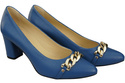 Classic Women's  Pumps Shoes made of Natural Leather with a Gold Decorative Chain 200 ElitaBut