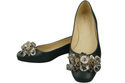 Women's Pumps with Crystals Flat Natural Leather 216 ElitaBut