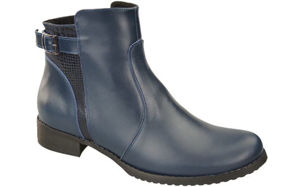 Obuwie Botki  Damskie Zima skóra naturalna Granatowe 156 Z  ElitaBut