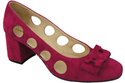 Obuwie Damskie Czółenka Purpurowe Skóra naturalna zamszowa 182 ElitaBut
