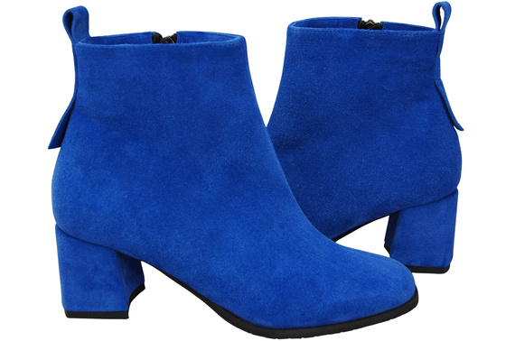 Women’s ankle boots in genuine suede leather, stable block heel, with zipper – 224 ElitaBut