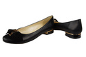 Obuwie Baleriny Damskie Skóra Naturalna Czarne 894 ElitaBut