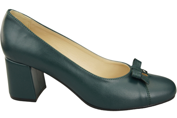 Women's Pumps with a Bow, Natural Leather and Low Heel 203 ElitaBut