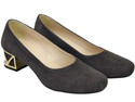 Comfortable Women's Shoes Pumps with Decorative Heel Natural Suede Leather 219 From ElitaBut