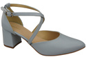 Elegant Leather Sandals with Open Sides on a Stable Heel 218 ElitaBut