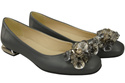 Women's Pumps with Crystals Flat Natural Leather 216 ElitaBut