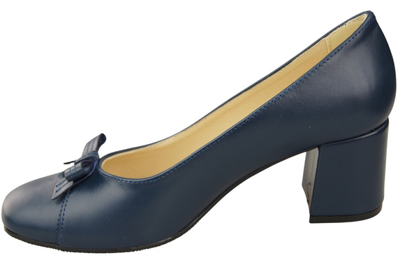 Women's Pumps with a Bow, Natural Leather and Low Heel 203 ElitaBut