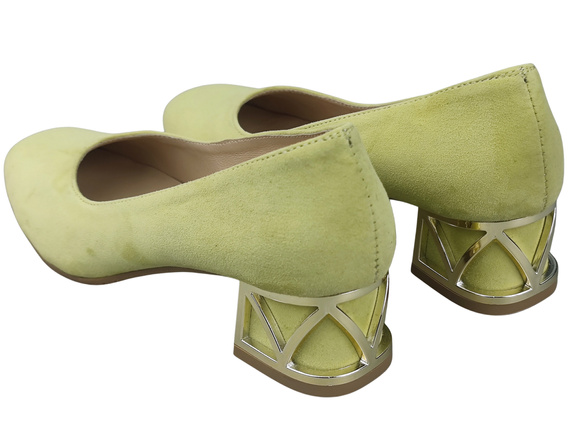 Comfortable Women's Shoes Pumps with Decorative Heel Natural Suede Leather 219 From ElitaBut