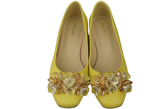 Women's Pumps with Crystals Flat Natural Leather 216 ElitaBut